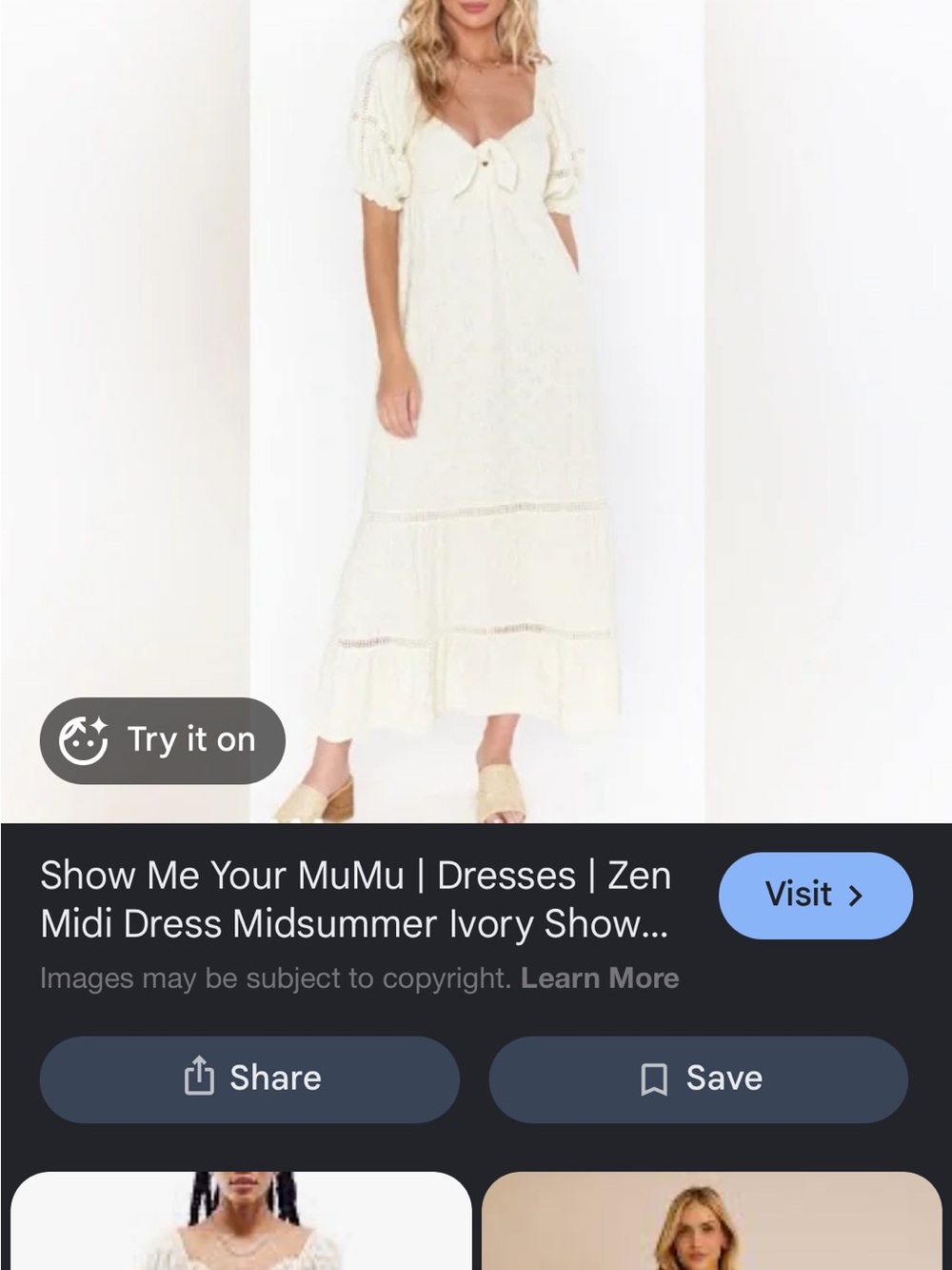 SHOW ME YOUR MUMU Midi Dress in cream - Picture 5 of 5